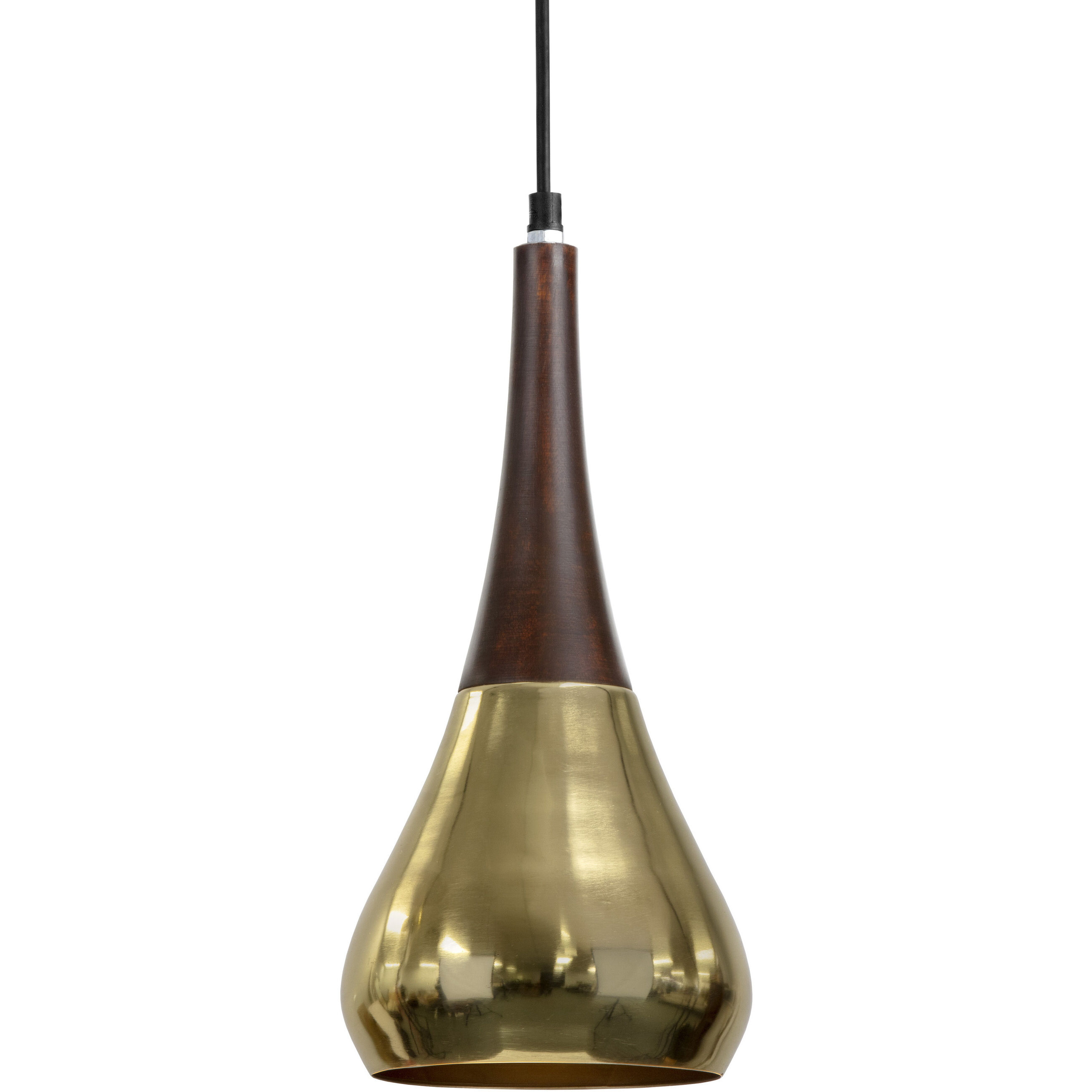 Evelyn 1 Light Dark Brown / Gold Pendant Ceiling Light